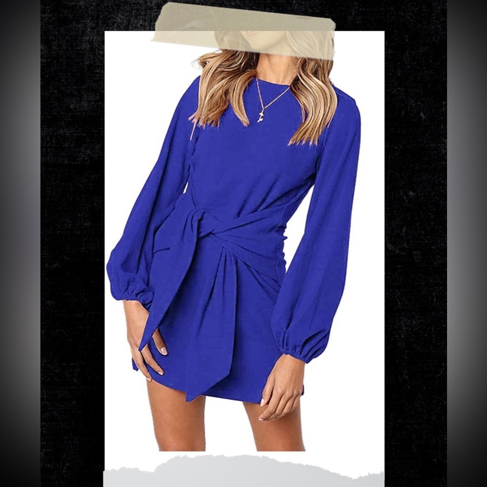 💙 Tie Front Lantern Sleeve Dress 💙